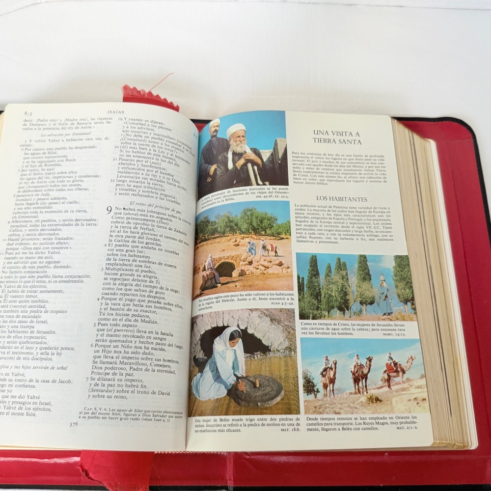 Libros Basicos Sagrada Biblia Spanish Family Bible Black Gold 1974 Good Catholic - Picture 13 of 16